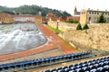 Sport field in the old town Brasov (Kronstadt), in Transilvania. Royalty Free Stock Photo