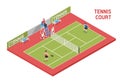 Sport Tennis Court Isometric Royalty Free Stock Photo