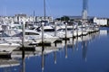 Sport Fishing Boats and Yacht in a Marina Royalty Free Stock Photo
