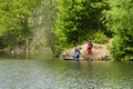 Sport fishing on lake Zlatsko in South Serbia