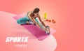 Sport and fitness backgrounds. Stretching. Royalty Free Stock Photo