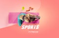 Sport and fitness backgrounds. Stretching. Royalty Free Stock Photo