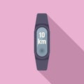 Sport fitness band icon flat vector. Runner app