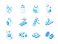 Sport and fitness - modern isometric icons set Royalty Free Stock Photo