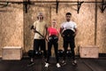 Sport Fitness People Group Crossfit Training Equipment, Young Healthy Man And Woman Gym Interior Doing Exercises Royalty Free Stock Photo