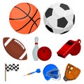 Sport and fitness set icons in cartoon style. Royalty Free Stock Photo