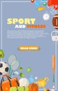 Sport and fitness website banner template vector illustration