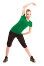 Sport. Flexible fitness girl doing stretching exercise Royalty Free Stock Photo