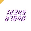 Sport Font Numbers set logos formed by parallel lines. Vector design for banner, presentation, web page, card, labels or posters. Royalty Free Stock Photo