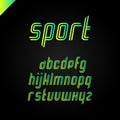 Sport font Vector square alphabet or letter set