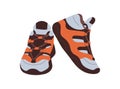 Sport footwear, trekking sneakers. Hiking foot wear pair design. Modern comfortable trainers. Fashion stylish comfy