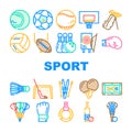 Sport Game Sportsman Activity Icons Set Vector Royalty Free Stock Photo