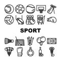 Sport Game Sportsman Activity Icons Set Vector Royalty Free Stock Photo