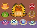 Sport game vector team logo play tournament label champion emblem league competition symbol athletic championship club