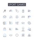 Sport games line icons collection. Athletic contests, Athletic events, Competitive activities, Physical competitions