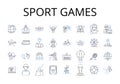 Sport games line icons collection. Athletic contests, Athletic events, Competitive activities, Physical competitions