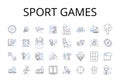 Sport games line icons collection. Athletic contests, Athletic events, Competitive activities, Physical competitions