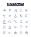 Sport games line icons collection. Athletic contests, Athletic events, Competitive activities, Physical competitions