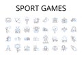 Sport games line icons collection. Athletic contests, Athletic events, Competitive activities, Physical competitions