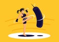 Sport girl exercise Muay Thai training