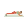 Sport girl icon. Sport exercise. Vector flat illustration.