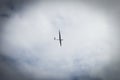 Sport glider flying across the dark blue sky Royalty Free Stock Photo