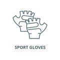 Sport gloves vector line icon, linear concept, outline sign, symbol