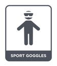 sport goggles icon in trendy design style. sport goggles icon isolated on white background. sport goggles vector icon simple and