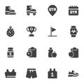 Sport, gym vector icons set