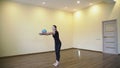 Sport gymnastics fitness ball exercise perfecting