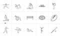 Sport hand drawn outline doodle icon set. Royalty Free Stock Photo