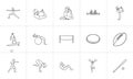 Sport hand drawn outline doodle icon set. Royalty Free Stock Photo