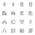 Sport and health line icons set