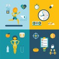 Sport and healthy lifestyle ÃÂoncept icons Royalty Free Stock Photo