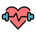 Sport heart icon color outline vector