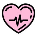 Sport heart rate icon, outline style