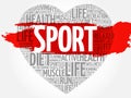 SPORT heart word cloud