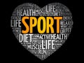 SPORT heart word cloud, fitness