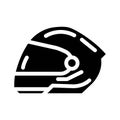 sport helmet vehicle auto glyph icon vector illustration