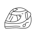 sport helmet vehicle auto line icon vector illustration