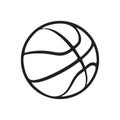 Sport icon. Basketball ball, simple flat logo template. Modern emblem for sport news or team. Isolated vector