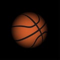 Sport icon. Basketball ball, simple flat logo template. Modern emblem for sport news or team. Isolated vector Royalty Free Stock Photo