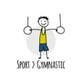 Sport icon design. Gymnast on the rings