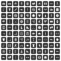 100 sport icons set black Royalty Free Stock Photo