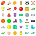 Sport icons set, cartoon style Royalty Free Stock Photo