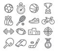 Sport icons in trendy linear style Royalty Free Stock Photo