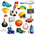 Sport Inventory Decorative Icons Set Royalty Free Stock Photo