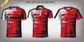 Sport Jersey, T-Shirt Design Mockup Template, Front View for Your Custom Made Uniforms. Royalty Free Stock Photo