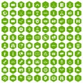 100 sport journalist icons hexagon green