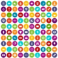 100 sport journalist icons set color